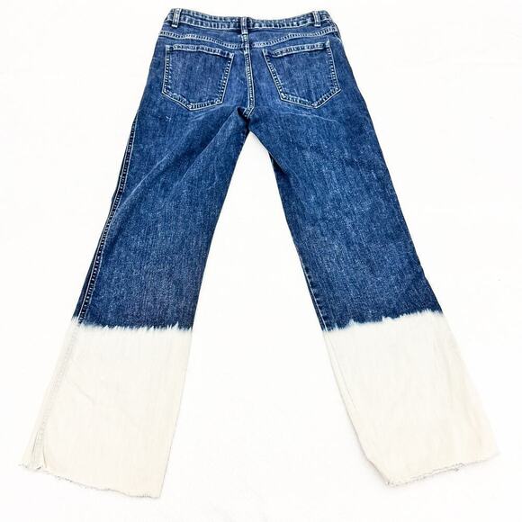 Miaou Button Fly Dipped Die Bleached Ankle Denim Jeans Size 28 - Picture 3 of 10